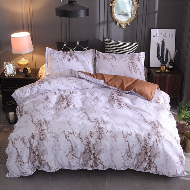 Modern Marble Printed Bedding Set Queen Size 2pcs/3pcs Duvet Cover Set Bed Linen Quilt Cover