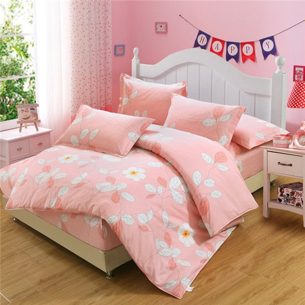 100% Cotton Nordic Style Bedding Set 4pcs Quilt Cover Geometric King Queen Twin Duvet Cover Bed sheet Fitted sheet Pillowcase