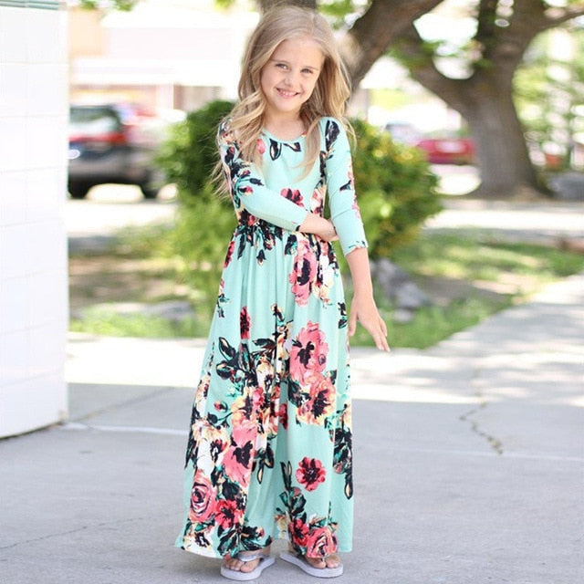 Maxi Girls Summer Dresses Elegant Kids Clothes Unicorn Dress Infantil Autumn 2018 Baby Girls Dress Long Bohemian Vestidos Menina