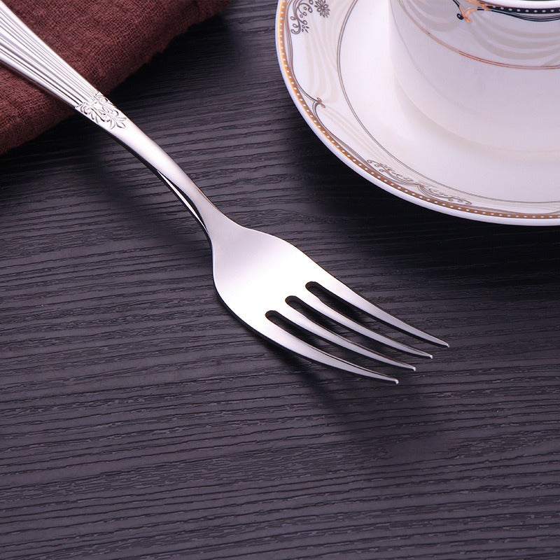 304 stainless steel knife, fork, spoon, hotel Western tableware, steak knife, fork, dessert spoon, fork, 4 piece  set