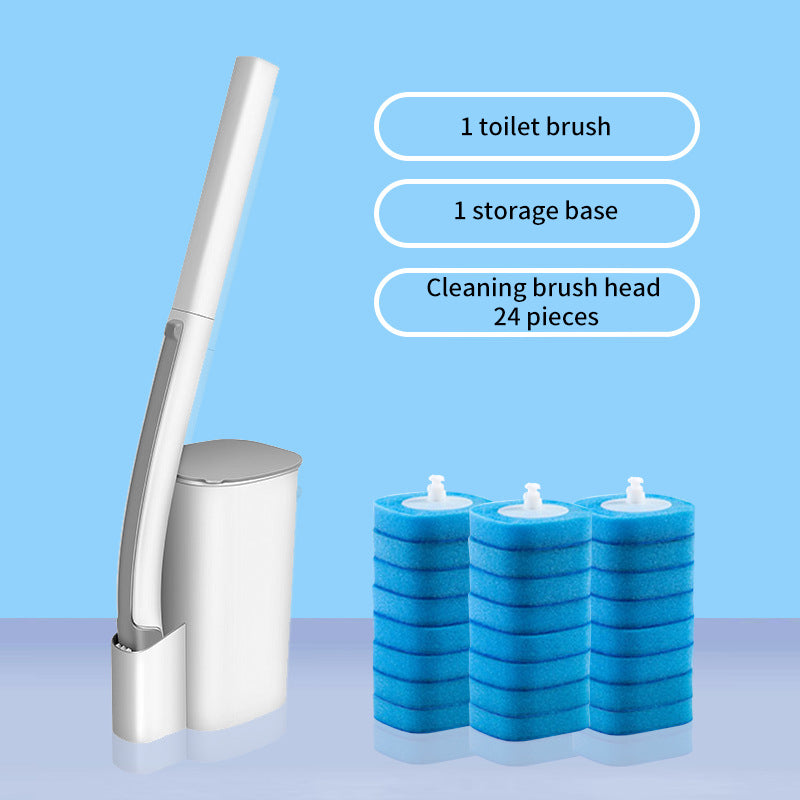 Disposable Toilet Brush Replacement Head Set Bathroom Long Handle Household Cleaning Set Can Be Thrown Toilet Brush