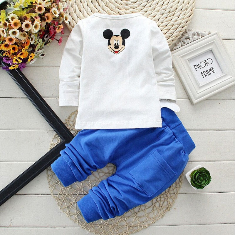 Baby Boys Clothes Spring Autumn Cartoon Leisure Long Sleeved T-shirts + Pants Newborn Baby Girl Clothes Kids Bebes Suits