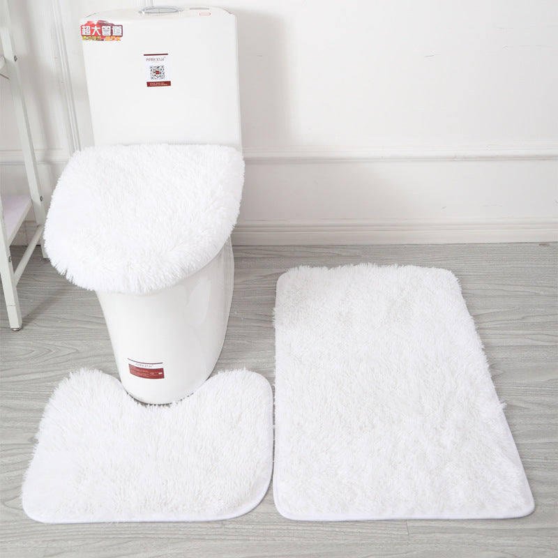 Modern Minimalist Style Solid Color Toilet Bath Bathroom Three-Piece Combination Home Bathroom Floor Mat