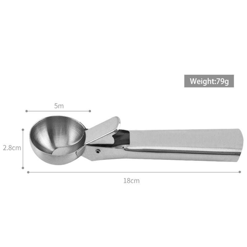 430 Stainless Steel Ice Cream Scoop Dual-Use Function Fruit Scoop Ice Cream Scoop Ball Scoop