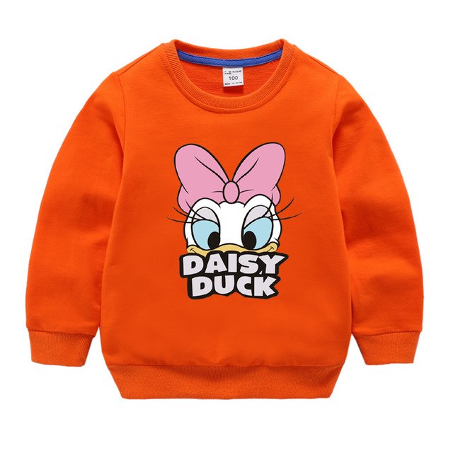 Jargazol Baby Girl Clothes  Autumn Winter Fleece Sweatshirt Cartoon Duck Printed Todder Boy Tops Children Cotton Kids Shirt