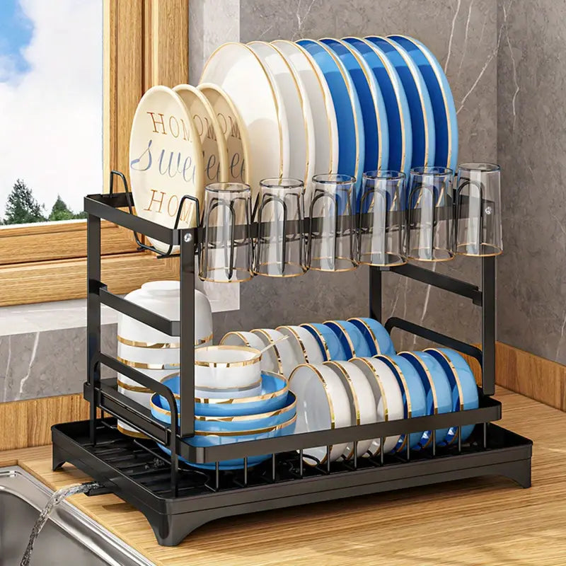 Kitchen drainage rack bowl and dish rack bowl and dish storage rack household utensils knives and forks storage rack