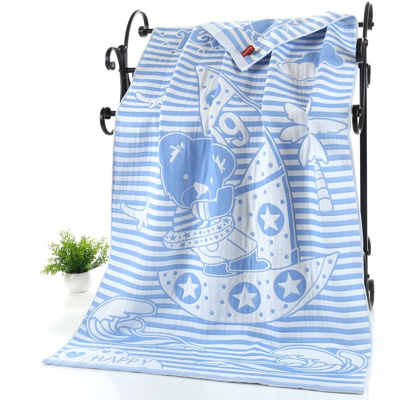 LDAJMW Cotton Gauze Adult Cartoon Towel Bath Towel Textile Large Thick Towel Hotel Bathrobe Beach Towel Shawl Children Blanket