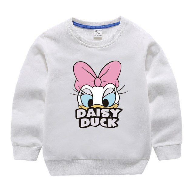 Jargazol Baby Girl Clothes  Autumn Winter Fleece Sweatshirt Cartoon Duck Printed Todder Boy Tops Children Cotton Kids Shirt