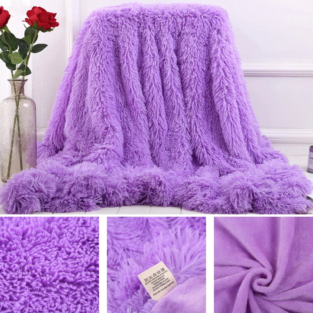 80x120cm 1pc Soft  Warm Fluffy Shaggy Bed Sofa Bedspread Children SafetyBedding Sheet Throw Home Decoration Comfortable Blanket